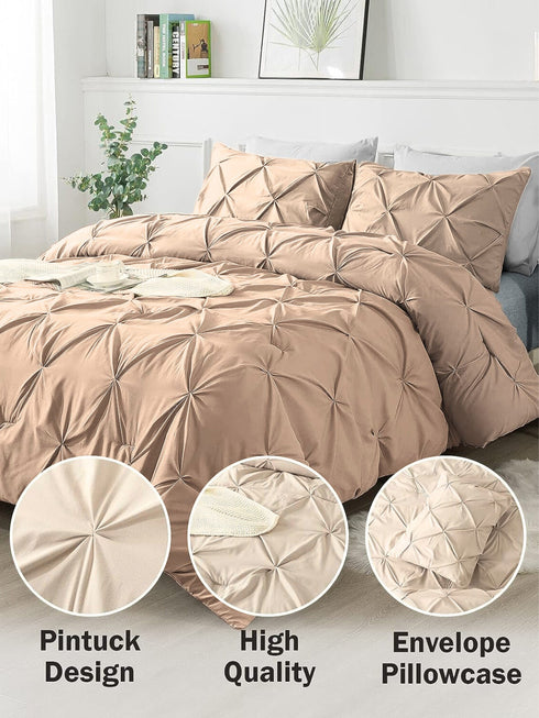 Marquis Luxurious Pinch Pleated All-Season Comforter With  Pillow Shams